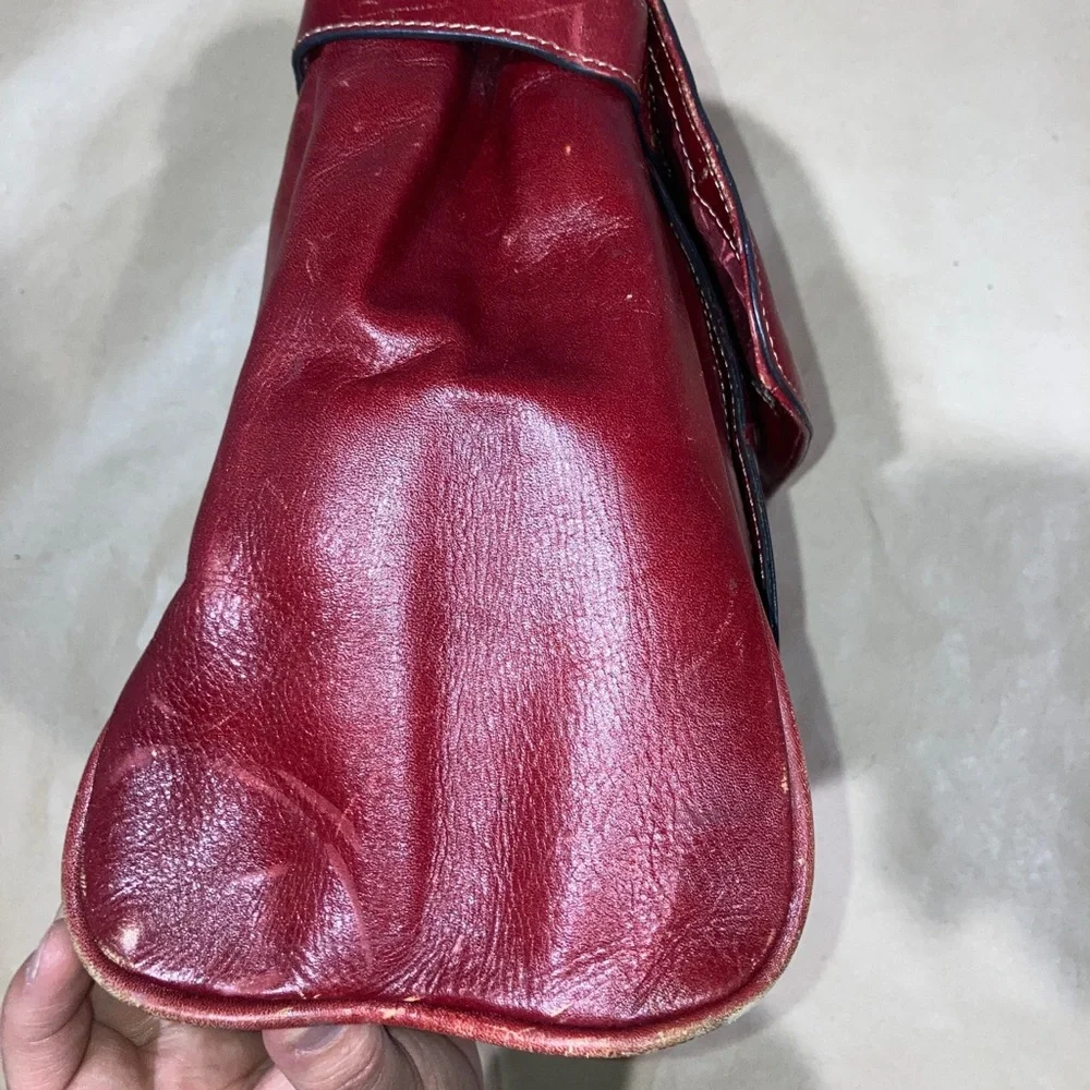 Red Leather Top-Handle Women's Bag